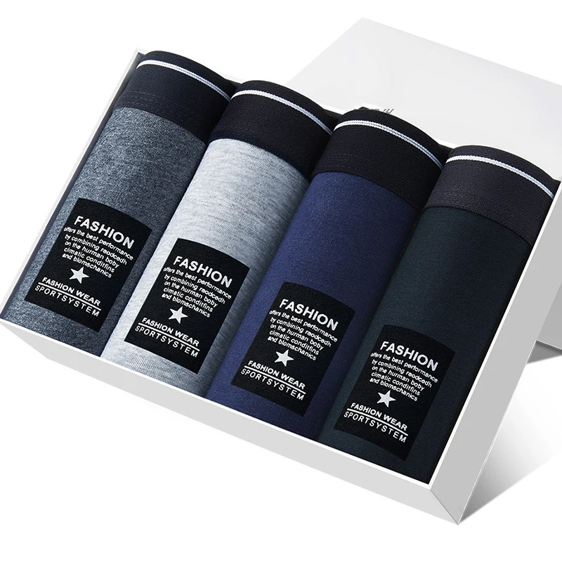 4pcs / Mens Underwear Shorts Boxer Shorts Mens Sexy Underwear High Quaity Men's Underwear Pure Cotton Breathabe Boxer Shorts