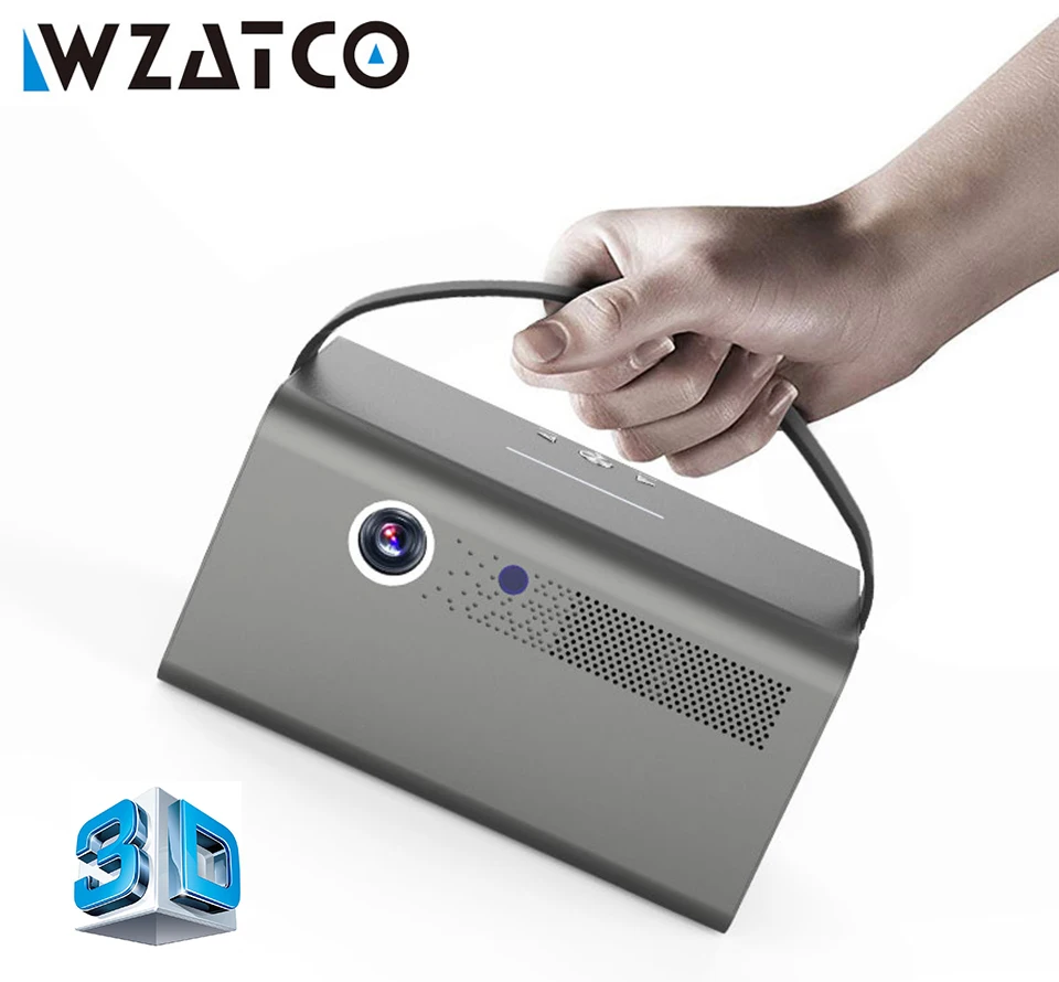 

WZATCO A1 DLP Link 3D Projector 300 inch Android WIFI Smart Portable Proyector Bluetooth 1000 ANSI Lumens Home Theater Beamer
