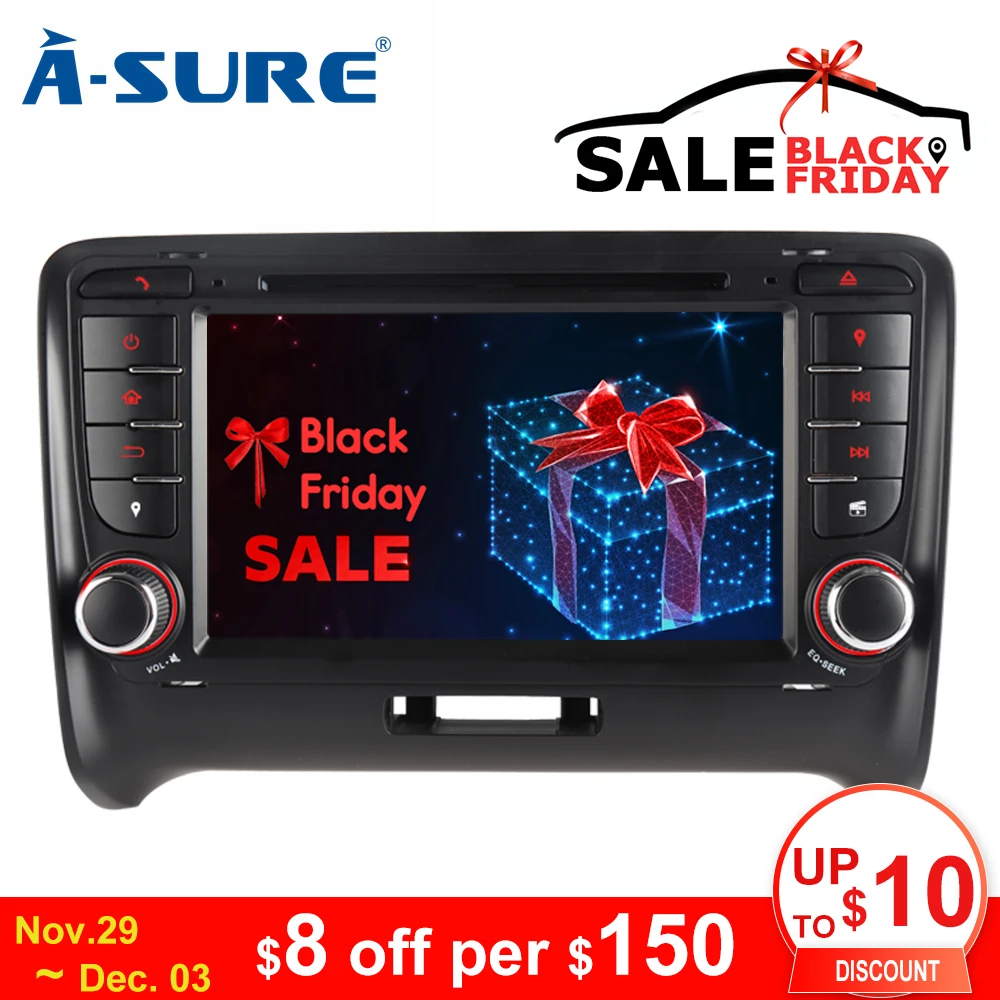 A-Sure 2 Din Авто Радио dvd-плеер gps Стерео навигация для Audi TT MK2 2006-2009 3g Bluetooth SWC RDS DAB + VMCD