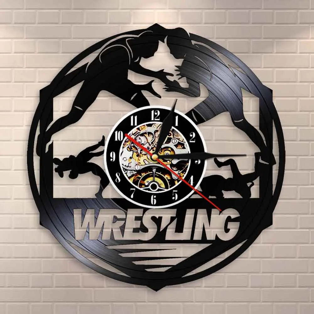 Настенные часы Westlers Grappling с виниловой пластиной боевые наручные для спорта и
