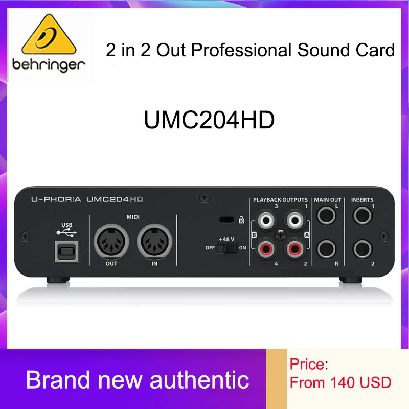 Оригинальная новая звуковая карта Behringer UMC204HD независимая внешняя для записи
