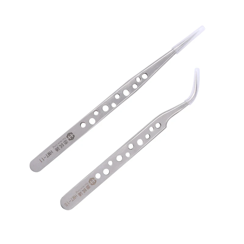 Прецизионные нержавеющие пинцеты антистатические изогнутые прямые кончики