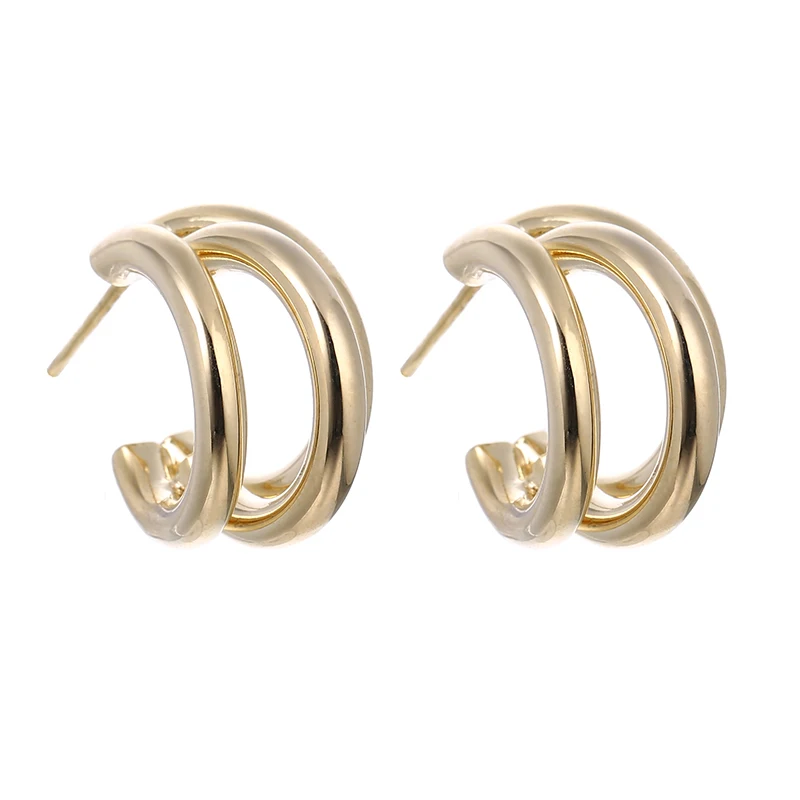 

Golden Hoop Earrings Korean Geometry Metal Gold Earrings For women Female Retro Drop Earrings 2021 Trend Fashionneel Jewelry