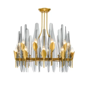 Nordic Minimalist Blue And Gray Light Luxury Chandelier Creative Designer Pendant Lamps For Living Room Bedroom Study Restaurant