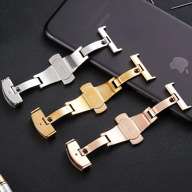 Кнопка для часов из нержавеющей стали автоматическая складная пряжка с