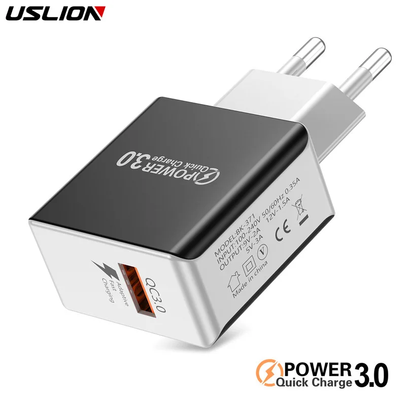 Сетевое зарядное устройство USLION Mini USB QC 3 0 быстрое для путешествий iphone 7X8 6 6S Samsung
