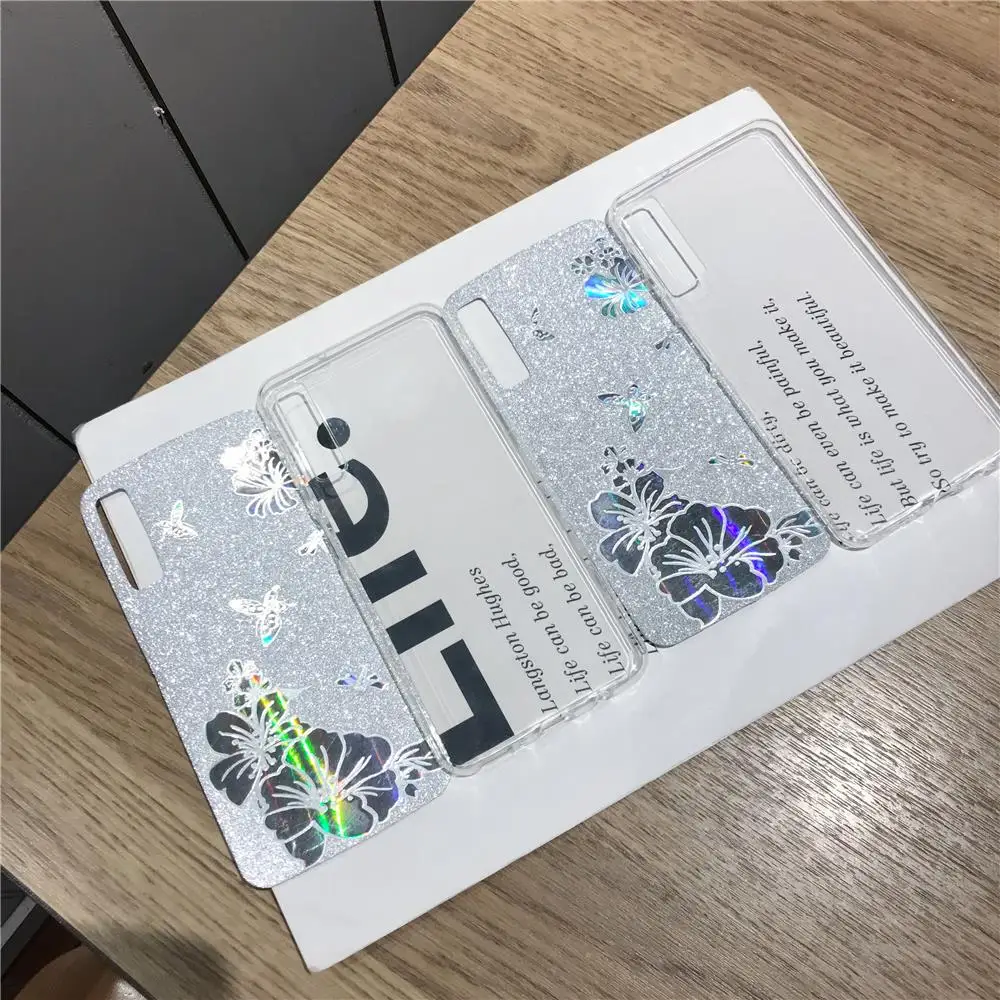 Блестящий чехол Buterfly с розовым цветком для sony Xperia XZ4 XZ3 XZ2 XZ1 XZ X Z5 XA3 Ultra XA2 XA1 XA мягкие