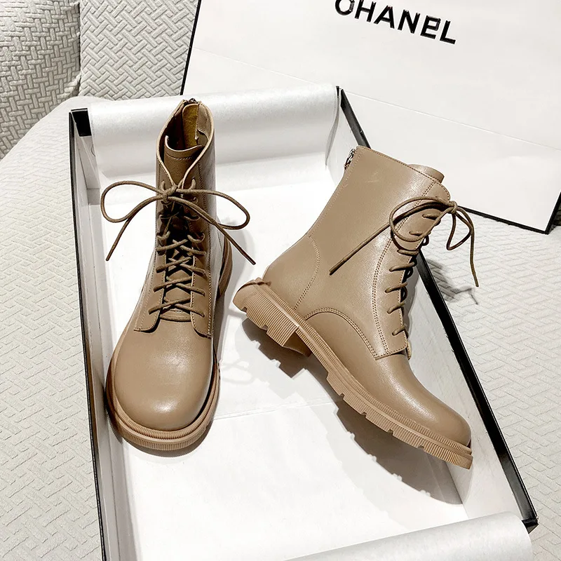 

Ботинки женские из ПУ кожи, с круглым носком, Размеры 35-40