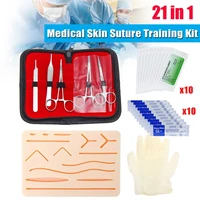 25pcs surgical suture training kit skin operate suture practice model training pad needle scissors tool kit teaching equipment