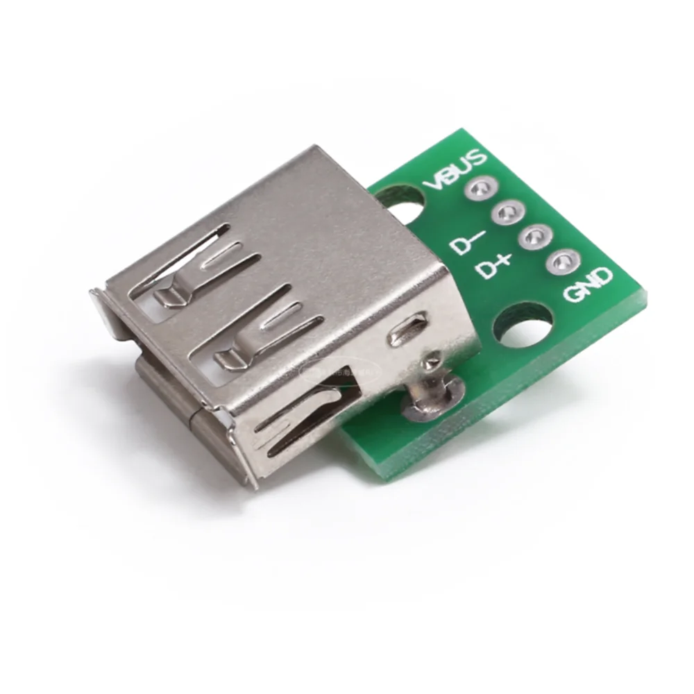 

Type A Female USB 2.0 To DIP 2.54mm Header Micro PCB Board Connector For Breadboard Prototype Boards 5PCS 26.06x22.93mm Plastic