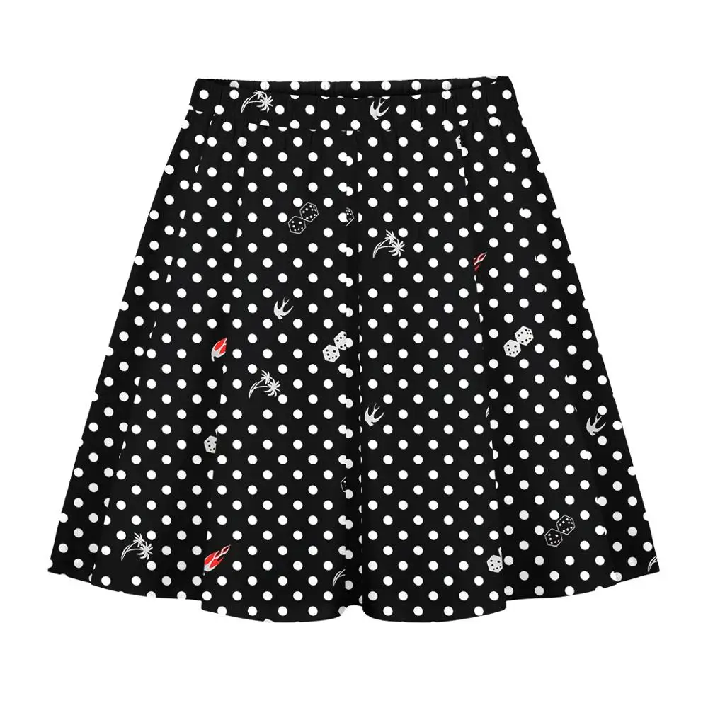 Юбка женская плиссированная в горошек с завышенной талией|Женские юбки| |