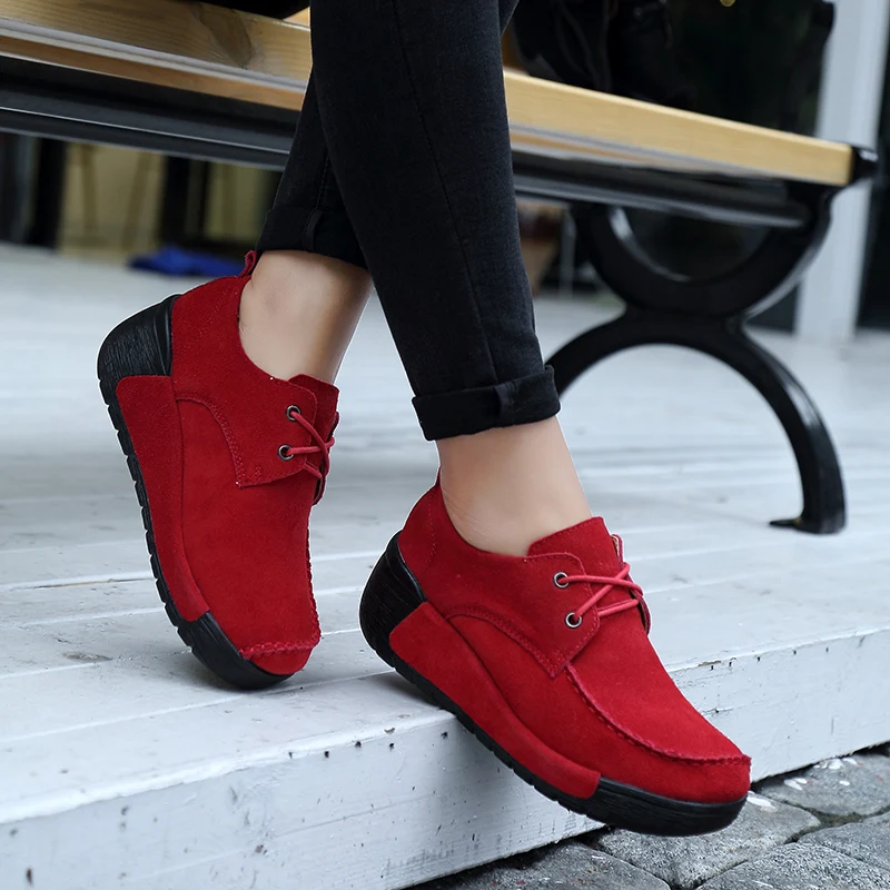 Fashion Women Flat Shoes Spring and Autumn Driving Slip On Rubber Korean Style Nursing Moccasins Shoes Women Platform Loafers