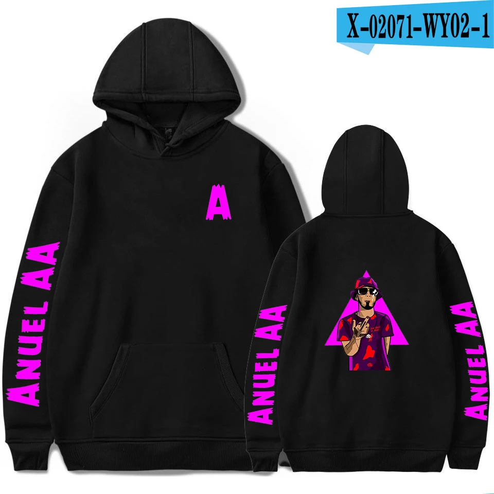 Anuel AA Стиль Знаменитостей Толстовка для мужчин и женщин - Цвет: g