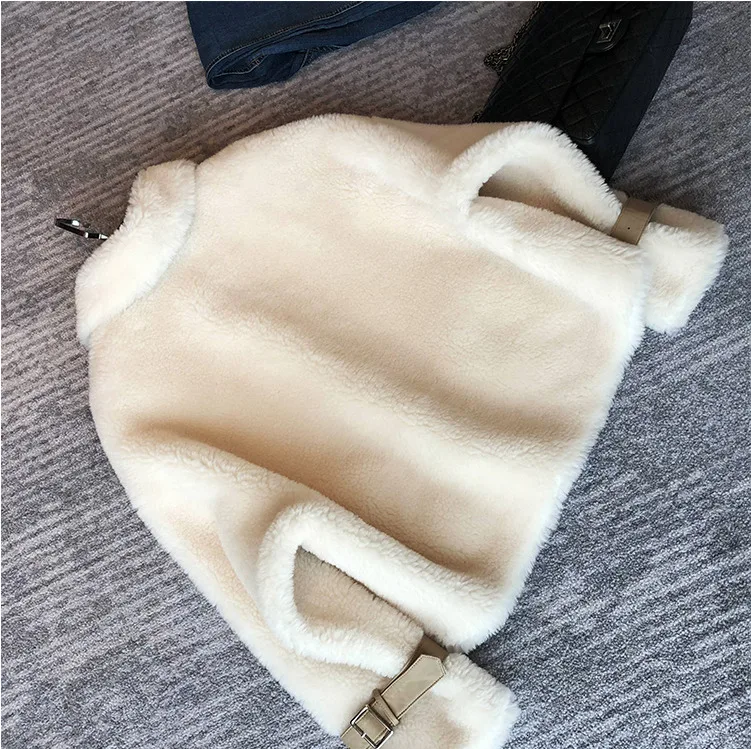Тедди пушистый женское роскошное пальто из овечьей шерсти куртка осенняя одежда