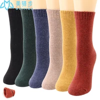 winter wool socks warm 12 pairs per set solid color thick colored cashmere socks plain women socks