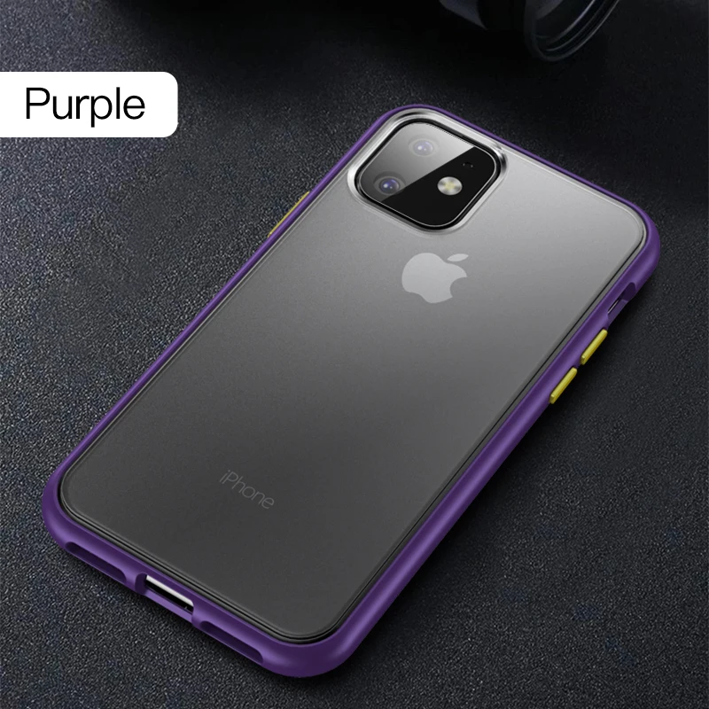 Роскошный Матовый чехол LUPHIE для iPhone 11 Pro Max, противоударный чехол для, iPhone 11, 5,8, 6,1, 6,5 дюймов, чехол s Coque Funda - Цвет: Purple