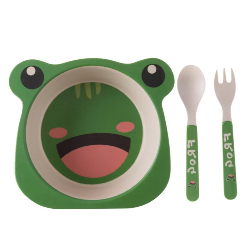 Детская посуда 3 шт./компл. детская чашка вилка ложка животное анти-осень