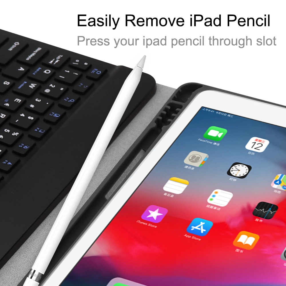 Русская/испанская клавиатура для iPad 10 2 2019 чехол планшета из зернистой