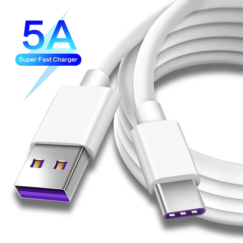 

Type C Fast Charging Cable Date Wire Cord 5A Cable for Huawei Xiaomi Samsung Vivo Android Smart Phone Date USB C Cable