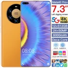 Разблокированные оригинальные телефоны на базе Android, смартфон с экраном 7,3 дюйма, сотовый телефон с двумя SIM-картами и камерой, мобильный телефон с поддержкой 4G, разблокировка по лицу и отпечатку пальца