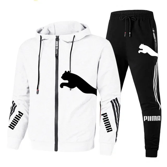 

New Mens Tracksuits Brand Men Sets Sweatshirt+sweatpants Tracksuit Zipper Hoodie Sports Suit Jogging Fitness Men Clothing