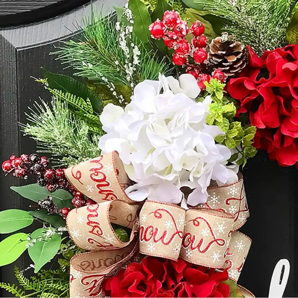 30 см светодиодный Рождественский венок с искусственными сосновыми ягодами и