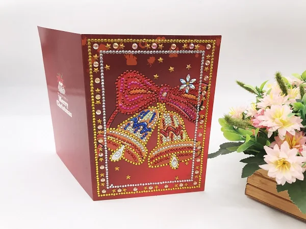 HK11 Shirliben 5d Diy бриллиантовый рисунок Рождество карты 4 шт. 8 шт. Алмазная мозаика Emboridery бусины Полный пользовательский Новогодний подарок с фигуркой Санты человек - Цвет: HK11