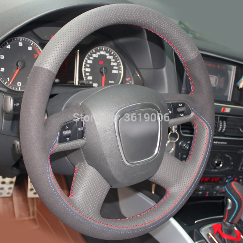 Чехол на руль для Audi Old A4 B7 B8 A6 C6 2004 2011 Q5 2008 2012 Q7 05 11|Чехлы руль| |