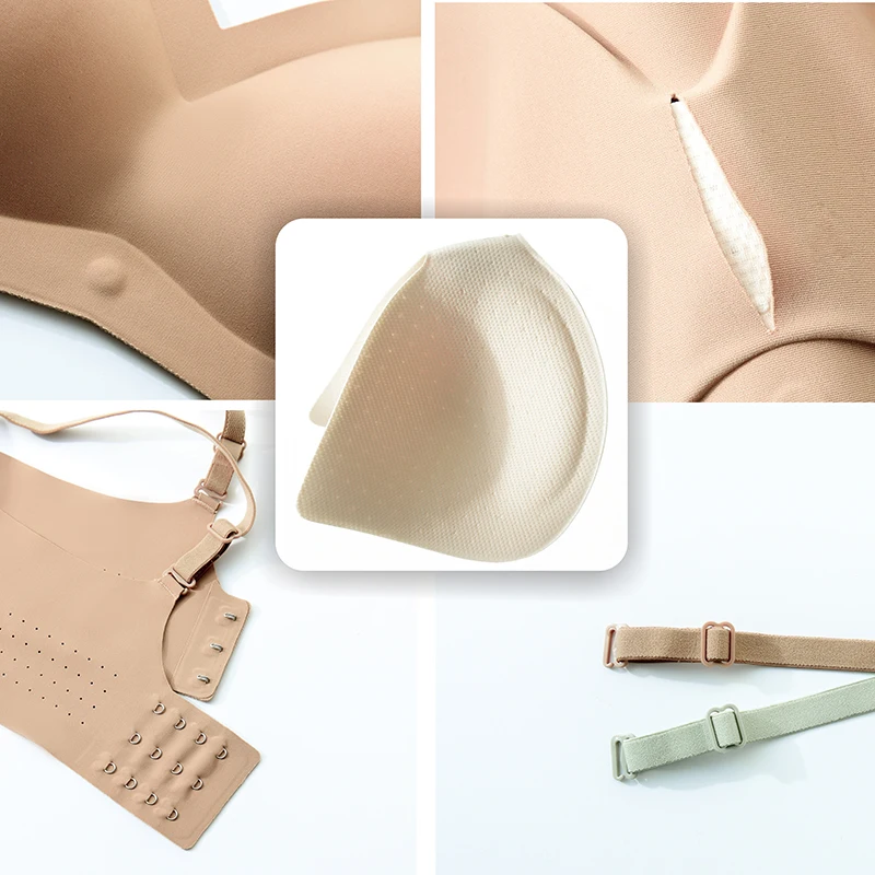 Volcanic Energy Stone Healthy Underwear Gathered No Steel Ring No Trace Side Ratio Breathable Holes Adjustable Straps Women Bra