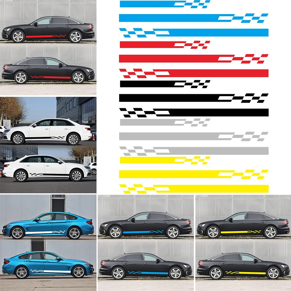

3 Pcs Car Modification Auto Body Sticker Engine Hood Side Stripes Self-Adhesive Vinyl Graphics Decals General Car Stickers