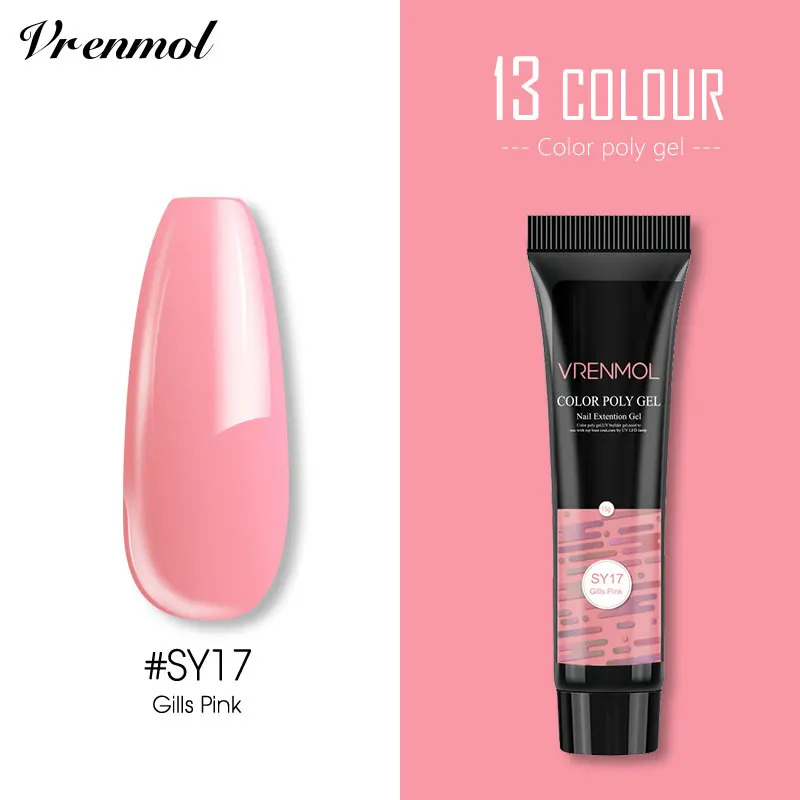 15G SY17 Vrenmol, 15 г, акриловый цвет, полигель для наращивания пальцев, Гель-лак для ногтей, замачиваемый, УФ, камуфляж, строительный гель для ногтей, Гель-лак - Color: 15G SY17