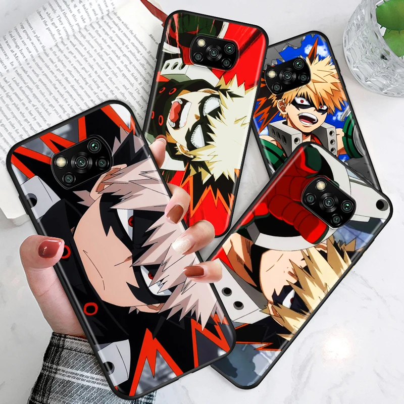 

Anime My Hero Academia For Xiaomi Civi Poco X3 NFC F3 GT M3 M2 X2 F2 Pro C3 F1 Mi Play Mix 3 A2 A1 6X 5X Black Phone Case