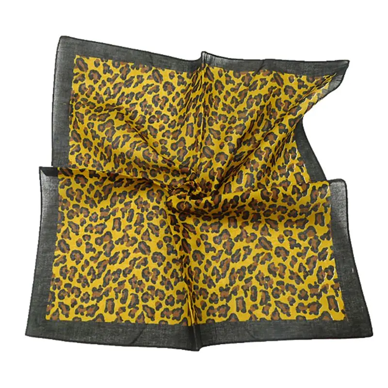 Богемный винтажный хлопковый квадратный шарф унисекс с леопардовым принтом