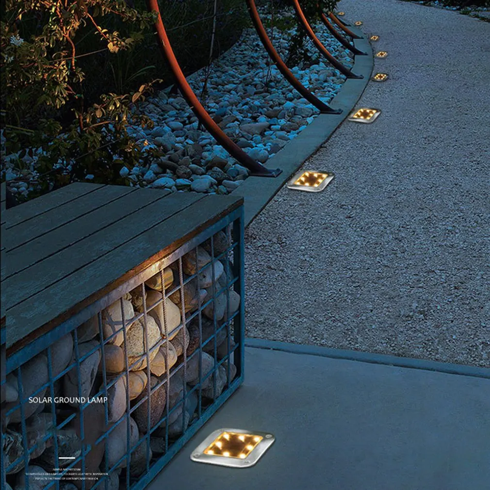 구매 LED 광장 태양 지상 조명 야외 정원 경로 바닥 매립 조명 램프 정원 데크 마당 잔디 램프