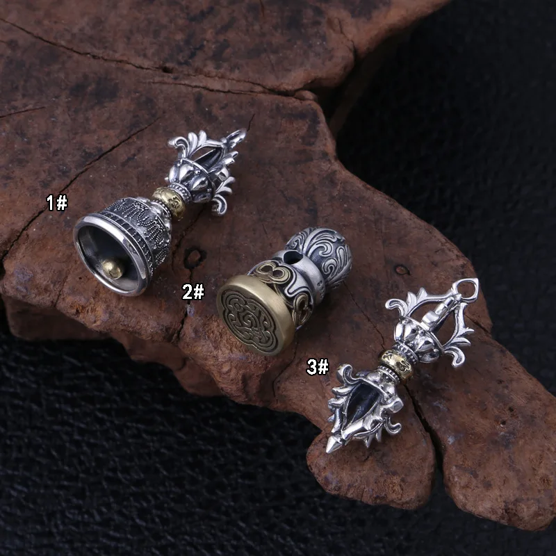 

2020 New Buddha Pendant 100% 925 Sterling Silver Jewelry Men Women Religion Vajra Bell Necklace Pendant Jewelry Christmas Gift