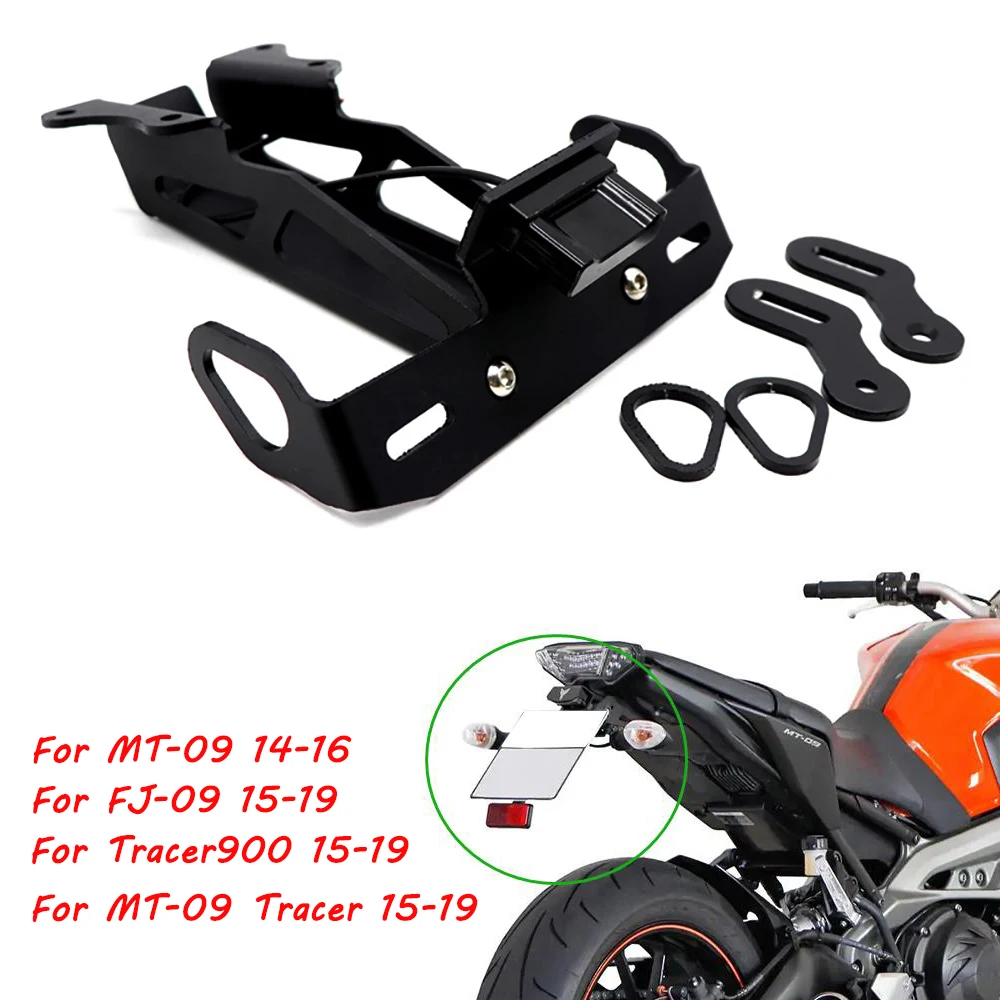 

Motorcycle Rear License Plate Holder Frame Bracket with LED Light For Yamaha MT-09 MT09 2014-2016 FJ-09 TRACER 900 2015-2019