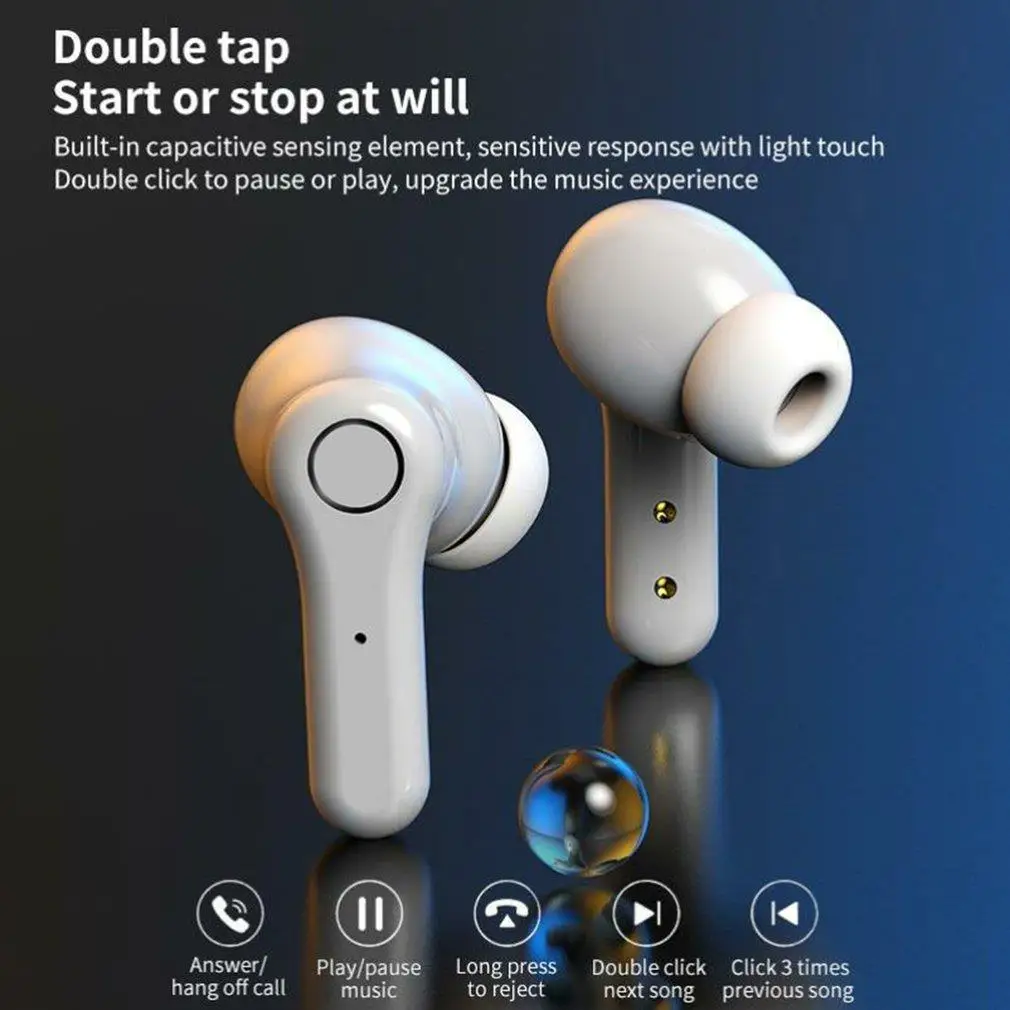 

ANC Noise Canceling Wireless Headset Sports Mini In-ear Headphones Ergonomic Design13mm Dynamic Speaker