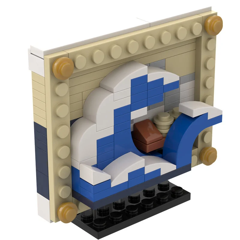 

Мини-картина MOC, пиксельные художественные блоки, Знаменитые Картины, строительные блоки, звездная ночь, Kanagawa, жемчужная девушка, идея «сдел...