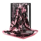 2021 Элегантный женский цветочный шарф из 100% шелка 90*90 см роскошный большой квадратный шарф подарок индивидуальная Женская роскошная шелковая шаль Шелковый шарф