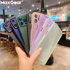 Ультратонкий Мягкий матовый чехол для iPhone 11 12 Pro Max XS SE 2020, матовый Силиконовый чехол с полным покрытием для iPhone 8 Plus 7 Plus XR X, бампер