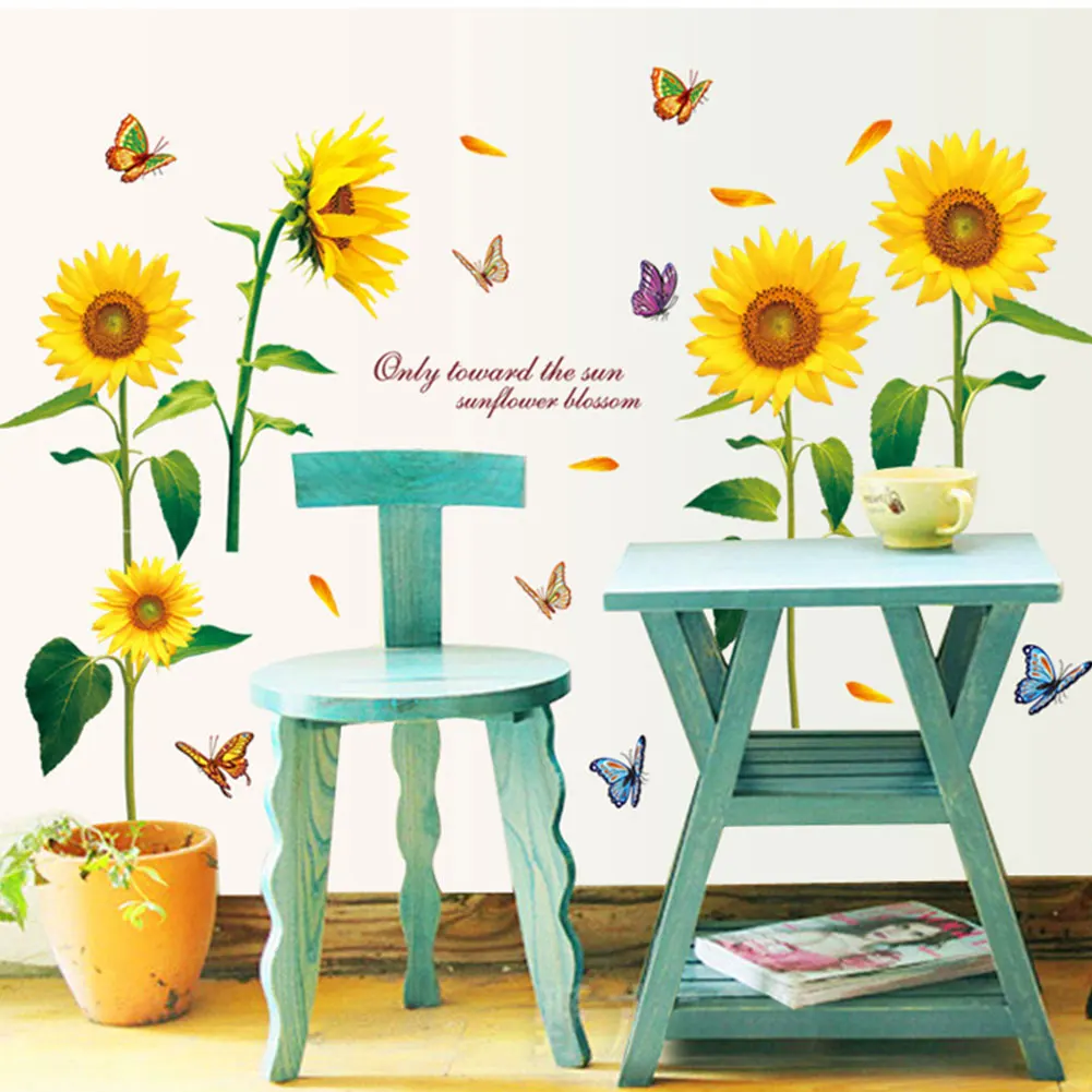 Бабочка Подсолнух домашний декор наклейка на стену сделай сам для детской