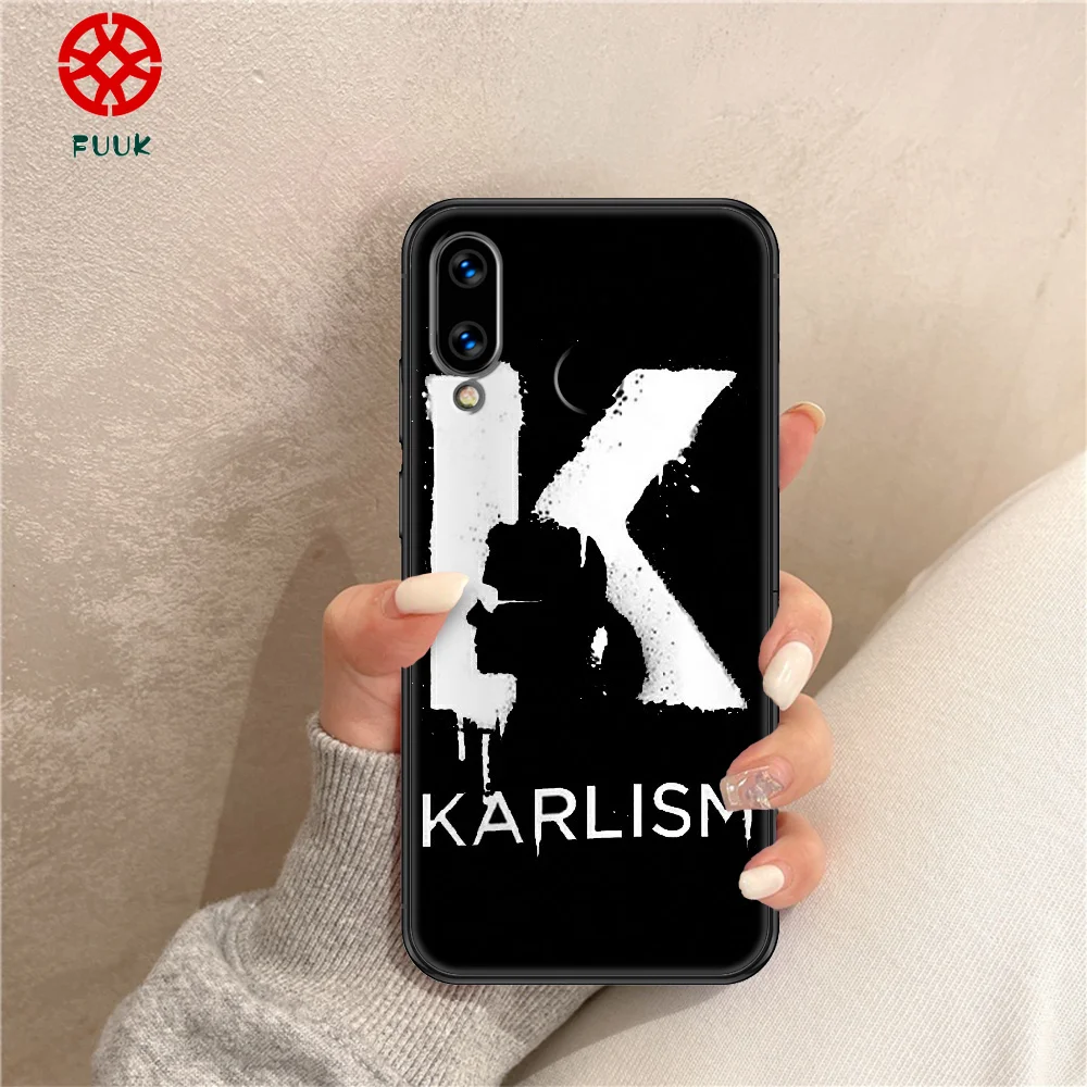 

Lagerfeld Brand Designer KARLs Phone case For Huawei Honor 6 7 8 9 10 10i 20 A C X Lite Pro Play black 3D Etui luxury prime