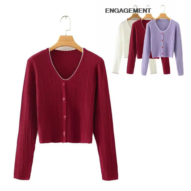 

ENGAGEMENT za 2021 female Korean wavy edge women sweater autumn slim fashion knit sweater top