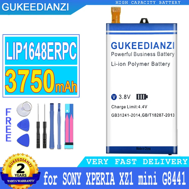 

3750mAh GUKEEDIANZI Battery LIP1648ERPC for Sony Xperia XZ1 Compact XZ1 Mini 4.6" G8441 SO-02K PF41 Big Power Bateria