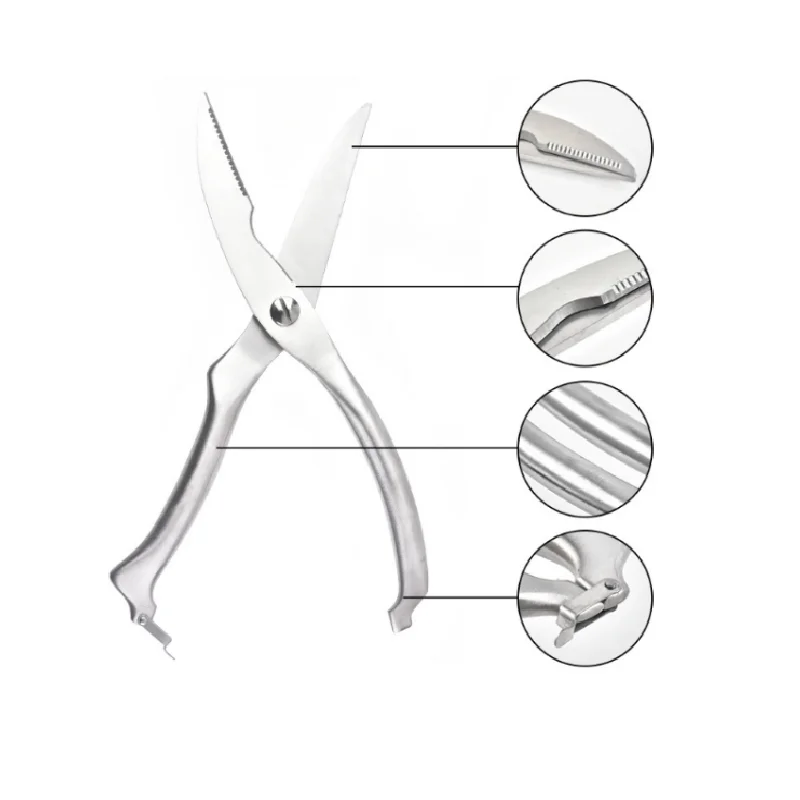 Нержавеющая сталь птицы Кухня куриные ножницы для костей с безопасным замком