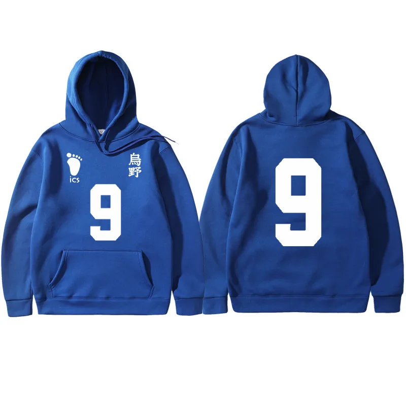 

2020 men's new printed volleyball youth character suit sweatshirt ladies autumn kids comic black hoodie boy girl pullover