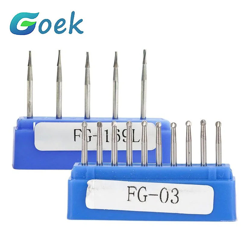 10pcs Dental Tungsten Steel Burs Drill for Teeth Polishing High Speed Handpiece Cemented Carbide Ball Crack Inverted Taper - купить по