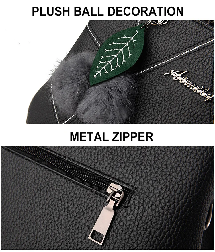 3Pcs/Set Bags For Women Handbag PU Leather Shoulder Bags Casual Tote Tassel Top Handle Designer Bag Composite Messenger Bag