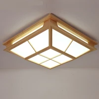 japanese tatami wooden square led ceiling lights simple living room restaurant bedroom ceiling led lamps