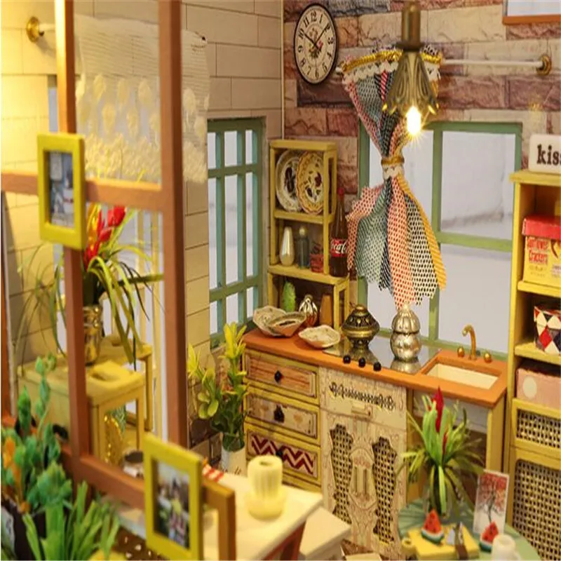 

New Diy Dollhouse Kit Wood Little House Miniature Building For Adult Romatic House Couple Days Birthday Gifts Accessories